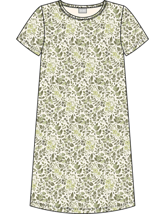 Paituli Trofe yöpaita Bloom vaalean vihreä