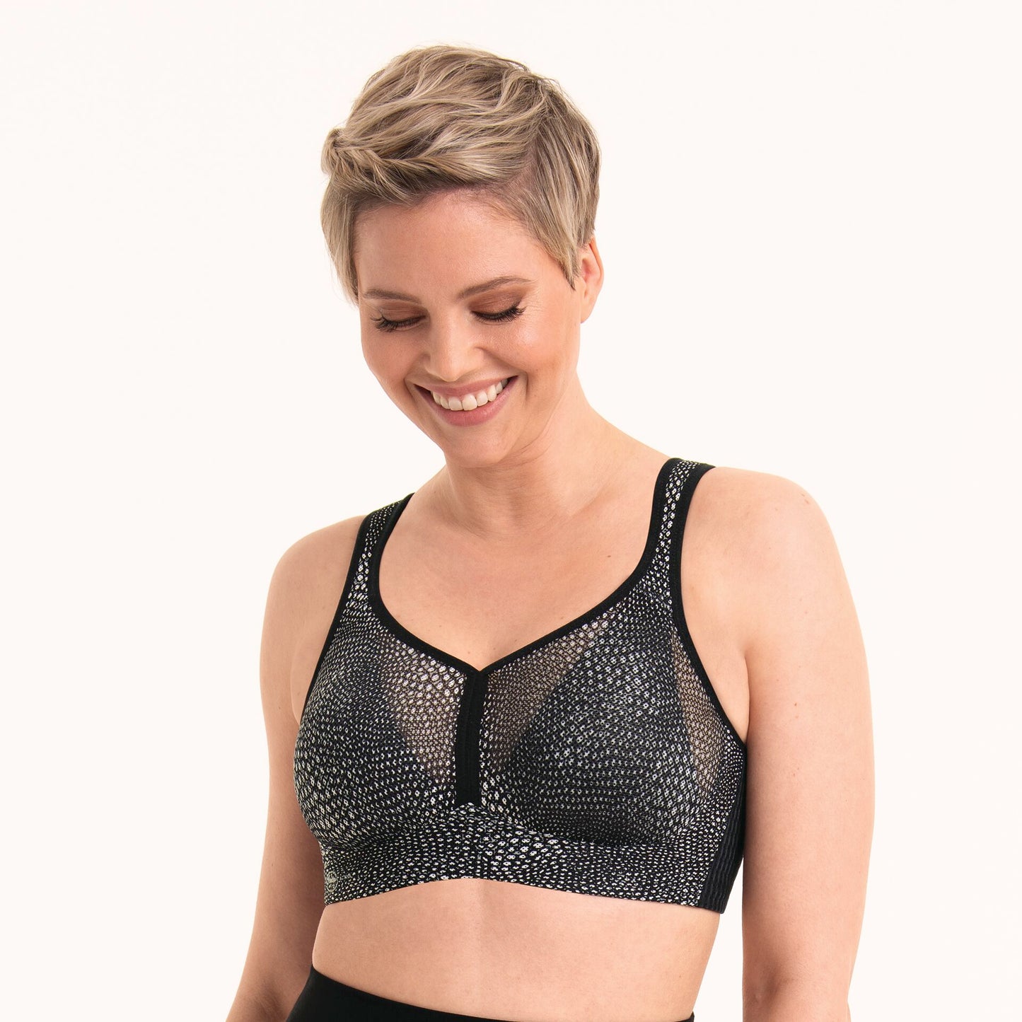Urheilurintaliivit Anita air control DeltaPad Bubble Grey - Jolingerie