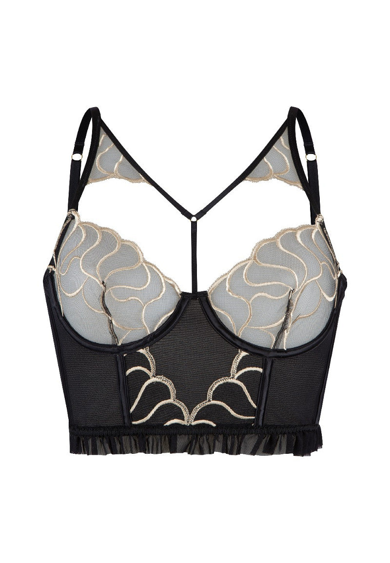Bustier Lingadore musta-kulta