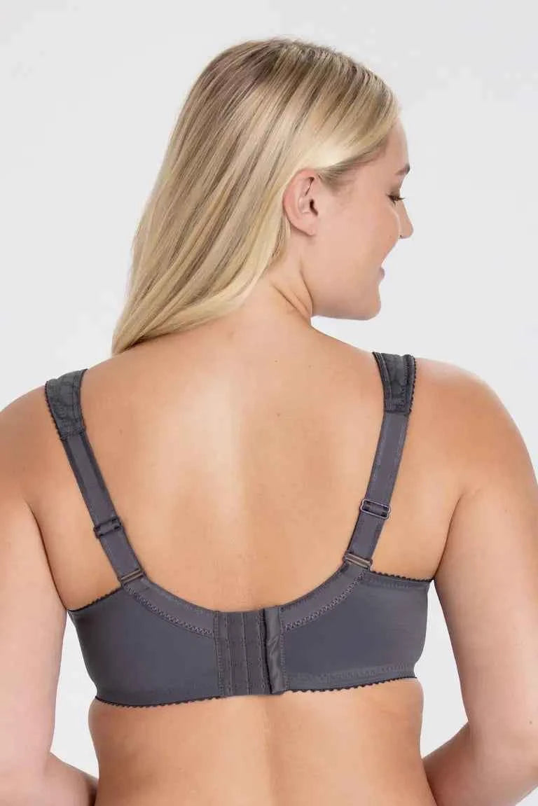 Miss Mary Jaquard&Lace kaarituellinen rintaliivi Tummanharmaa