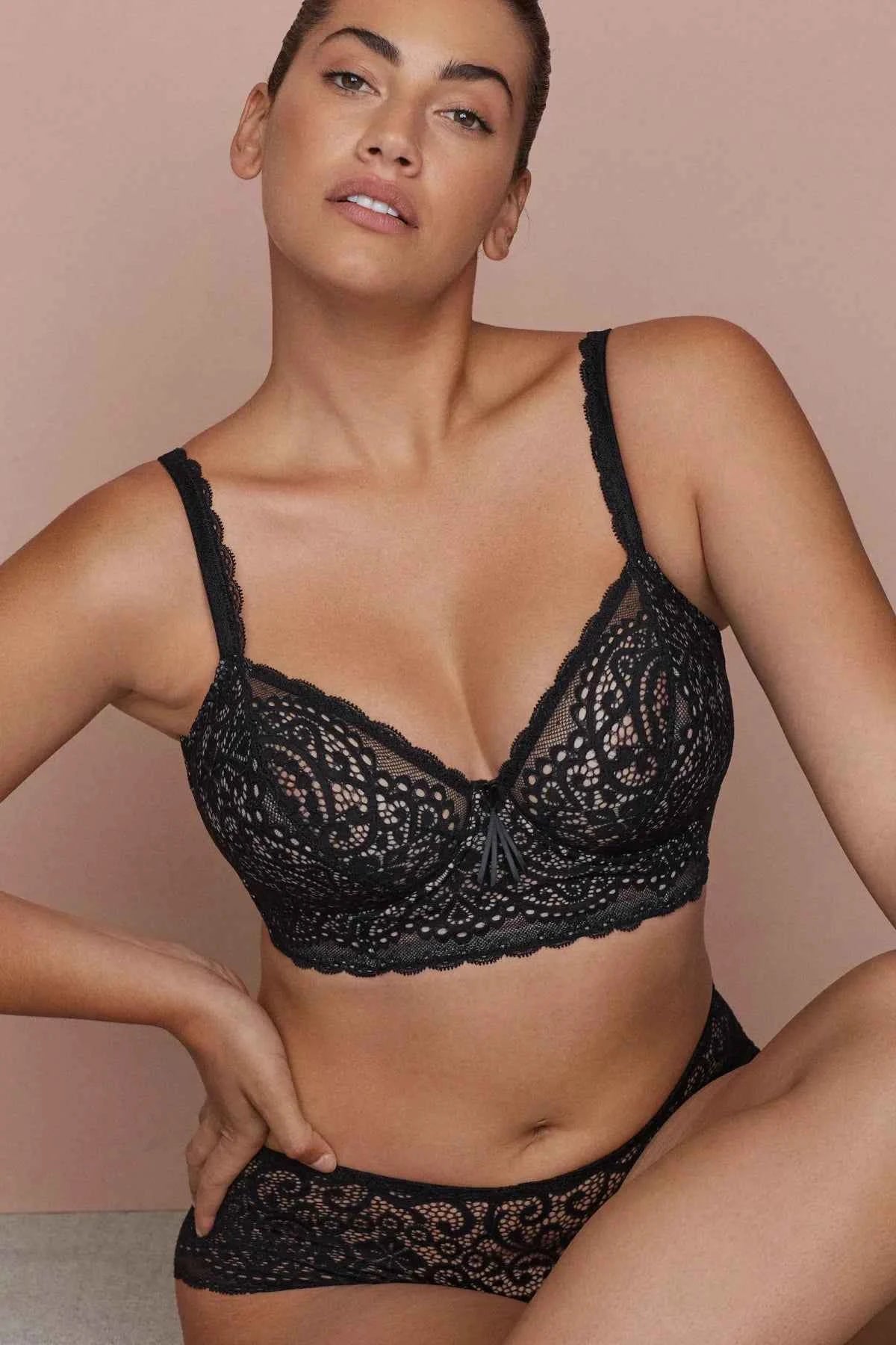 PrimaDonna Twist I Do Deep Plunge Longline Bralette Musta