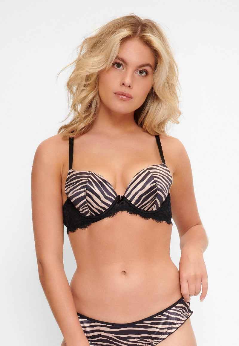 ERÄ! Push up- rintaliivit Lingadore Striped Zebra