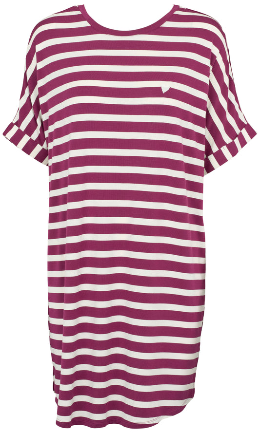 Paituli Missya oversize T-shirt Lila-punaraidallinen
