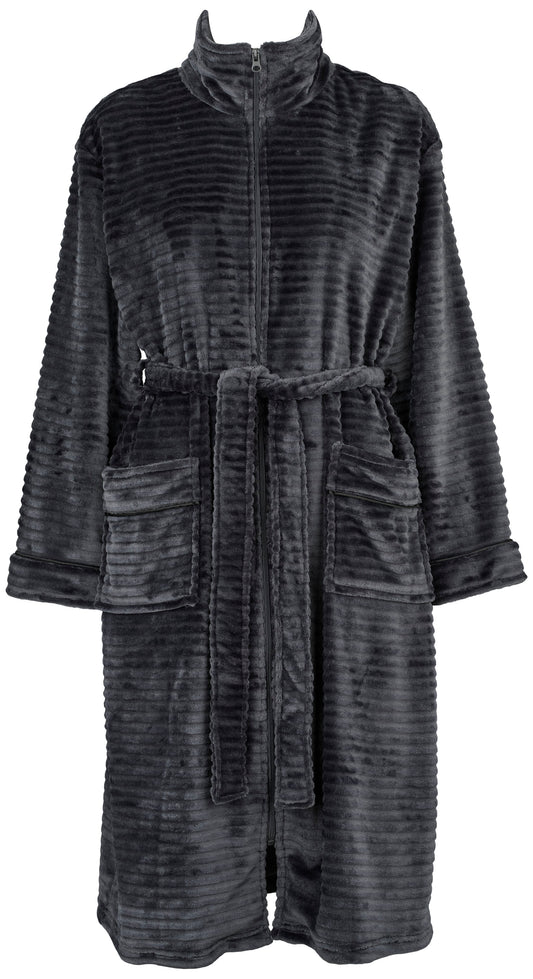 Vetoketjullinen Kylpytakki Fleece Harmaa