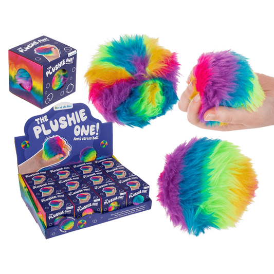 Stressipallo pehmeä ja kirkas Plush squish ball, Rainbow, 7,5 cm,