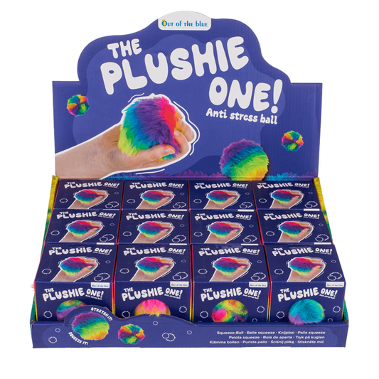 Stressipallo pehmeä ja kirkas Plush squish ball, Rainbow, 7,5 cm,