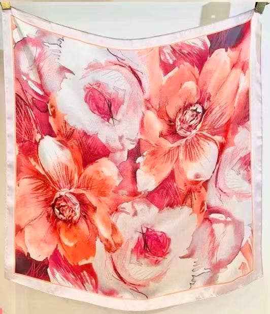 Naisten huivi artistic floral pattern