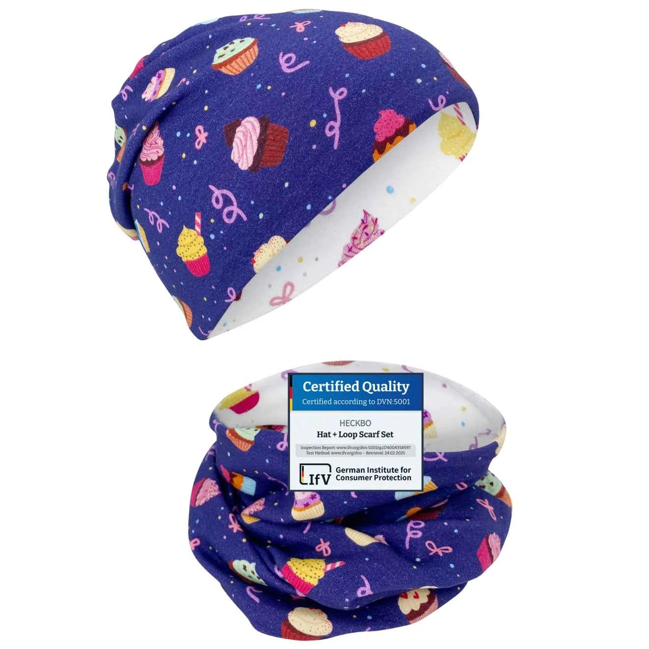 Käännettävä Lasten pipo ja tuubihuivisetti